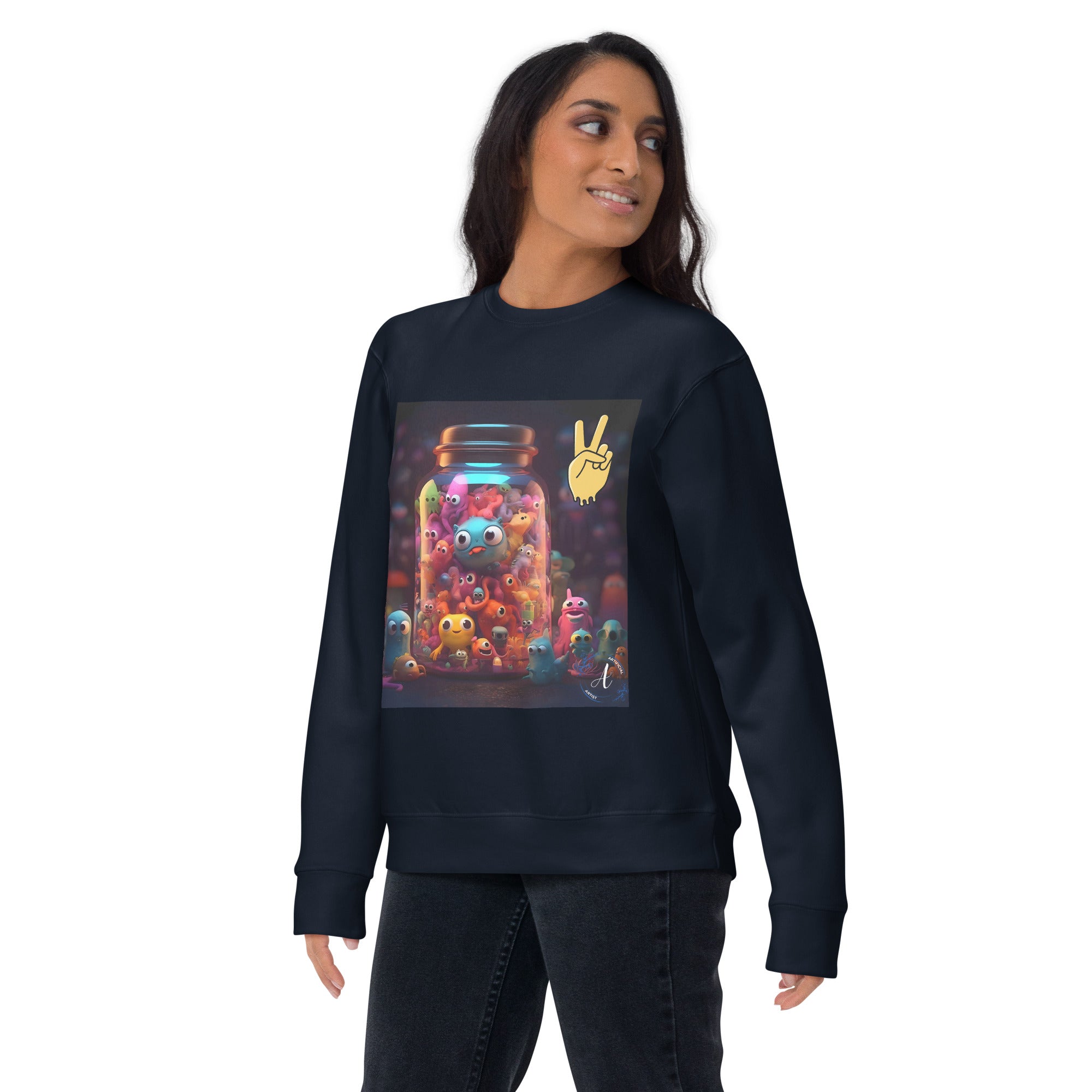 Jar of Friends Cotton Fleece Sweatshirt - Premium Art Design