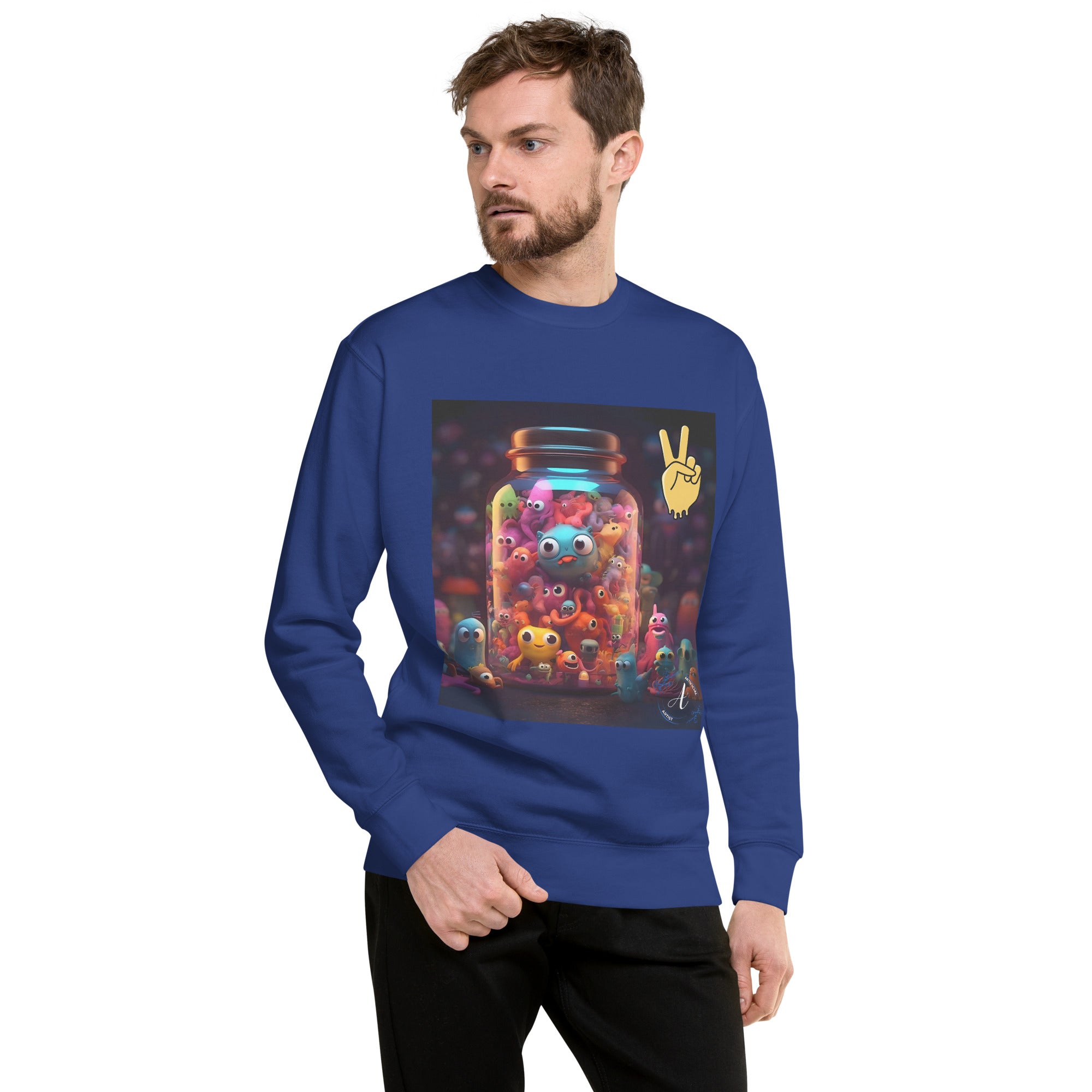 Jar of Friends Cotton Fleece Sweatshirt - Premium Art Design
