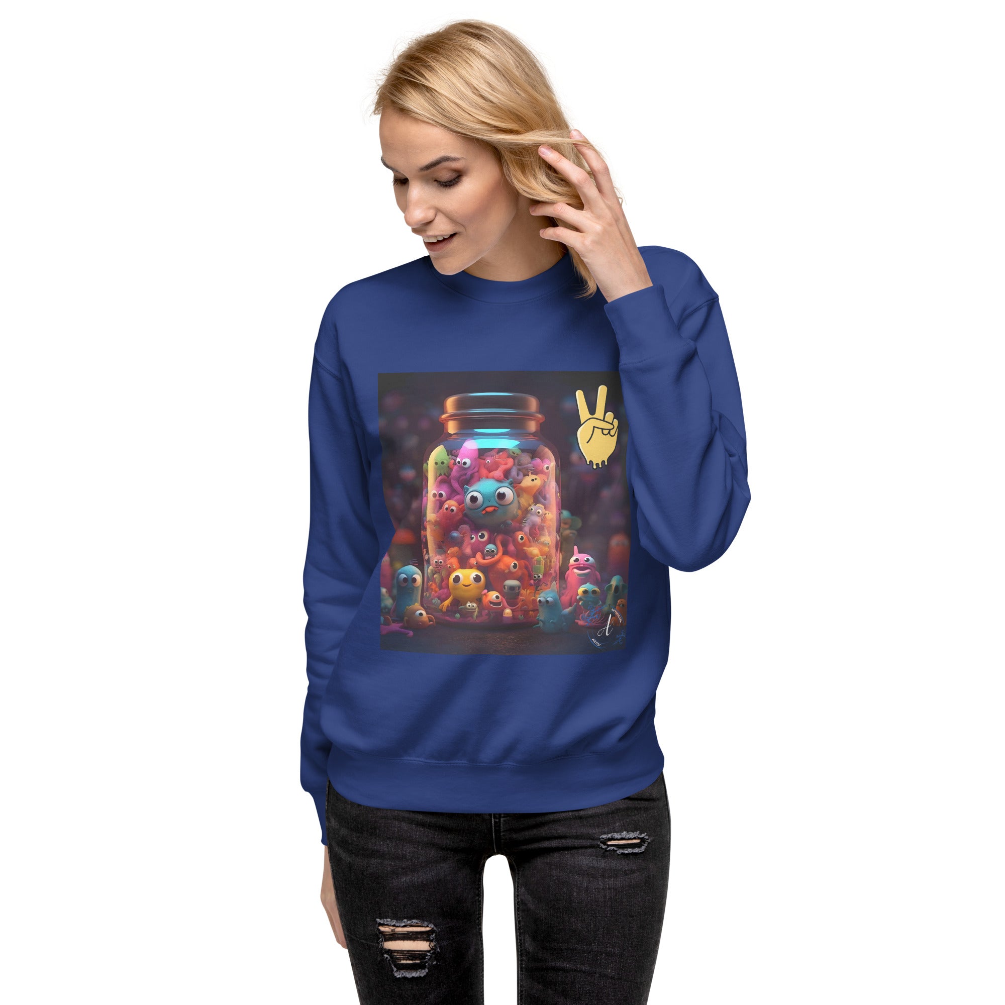 Jar of Friends Cotton Fleece Sweatshirt - Premium Art Design