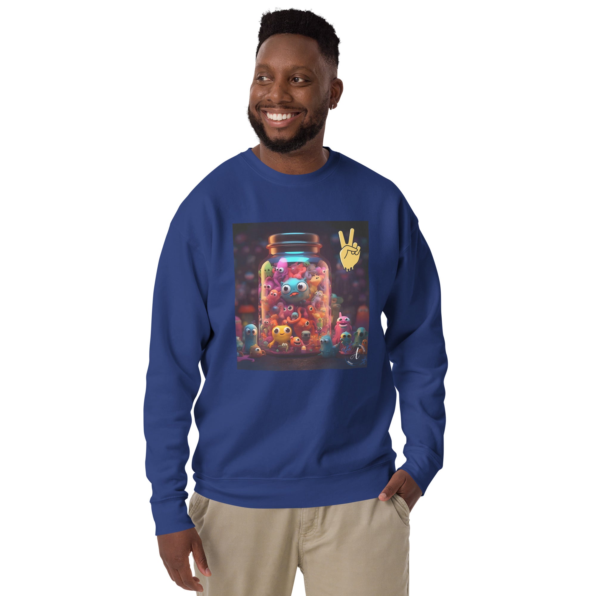 Jar of Friends Cotton Fleece Sweatshirt - Premium Art Design