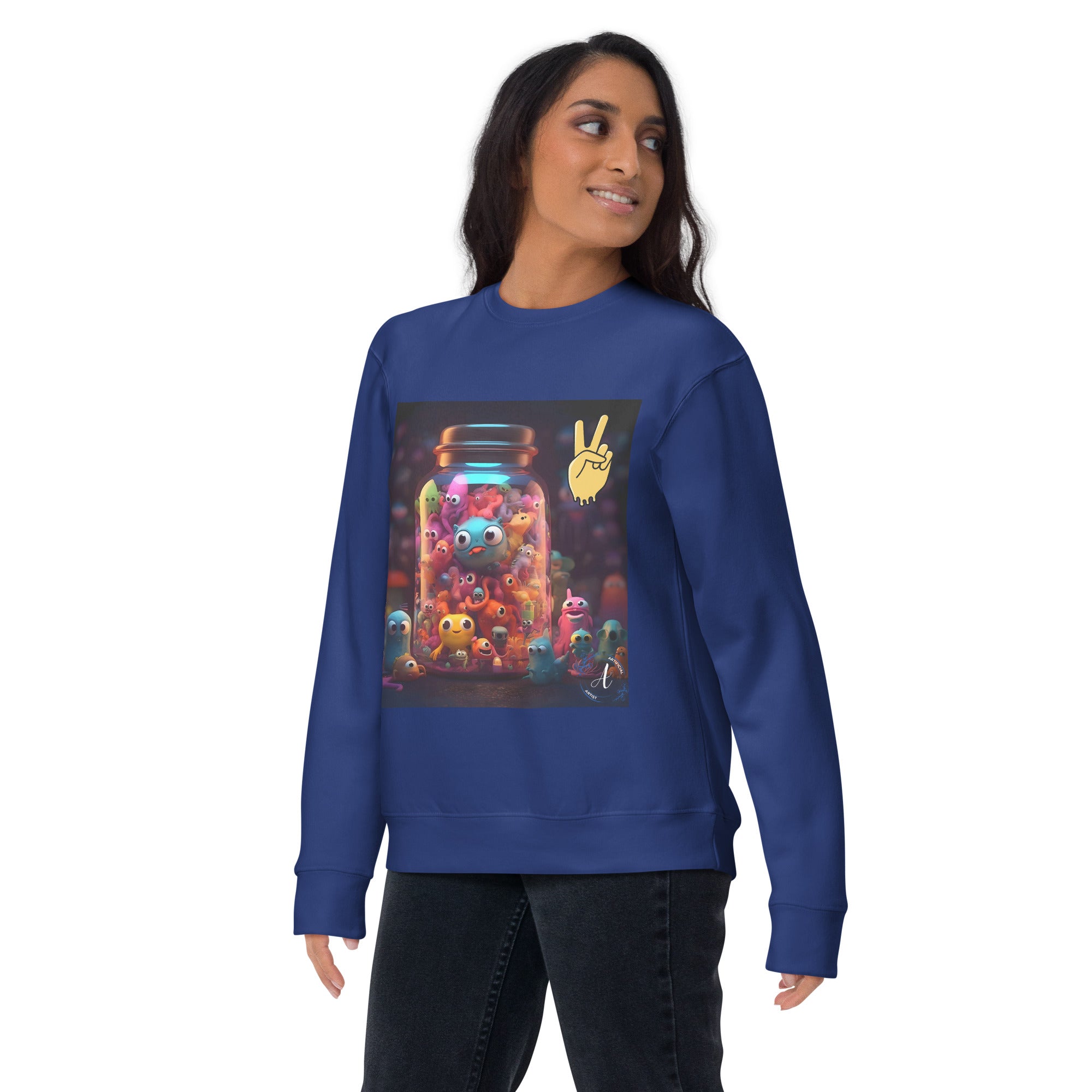 Jar of Friends Cotton Fleece Sweatshirt - Premium Art Design