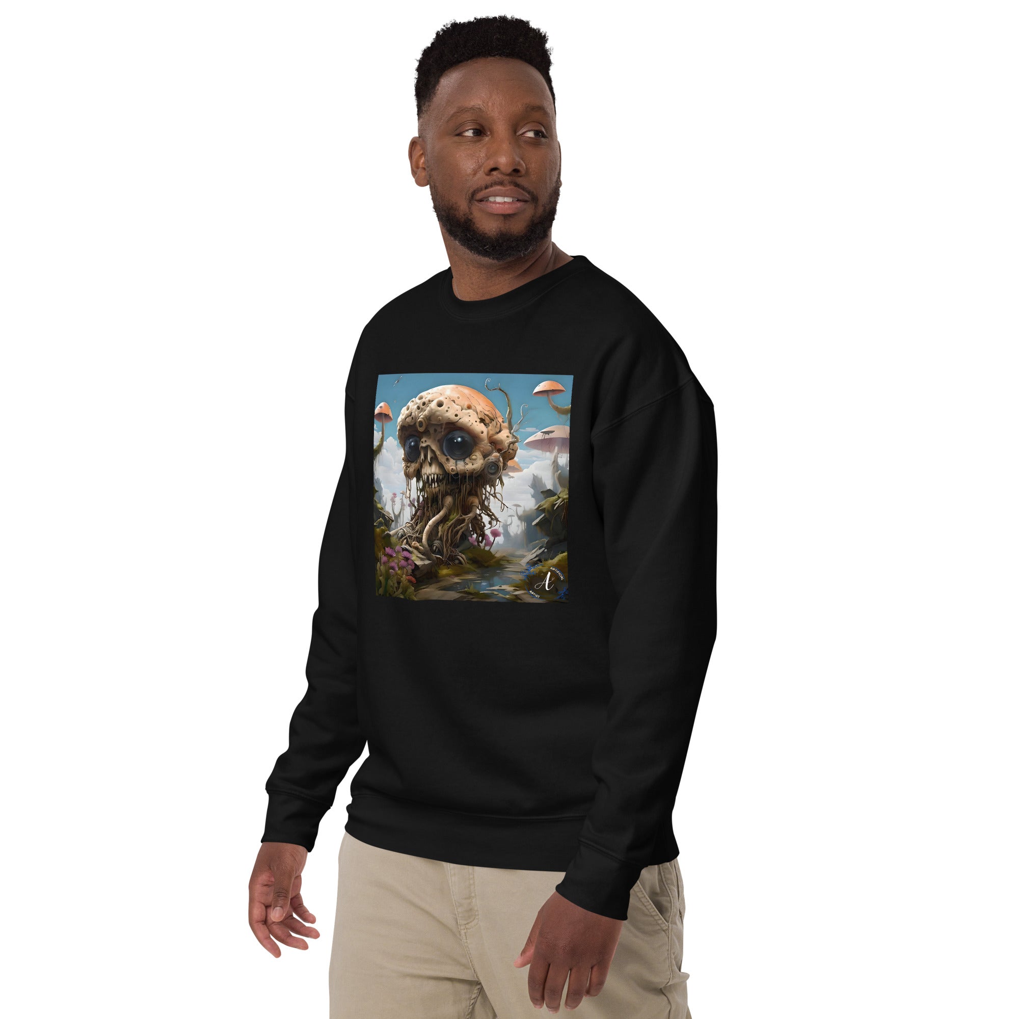 Alien Model Cotton Sweatshirt - Premium Art Design Fleece