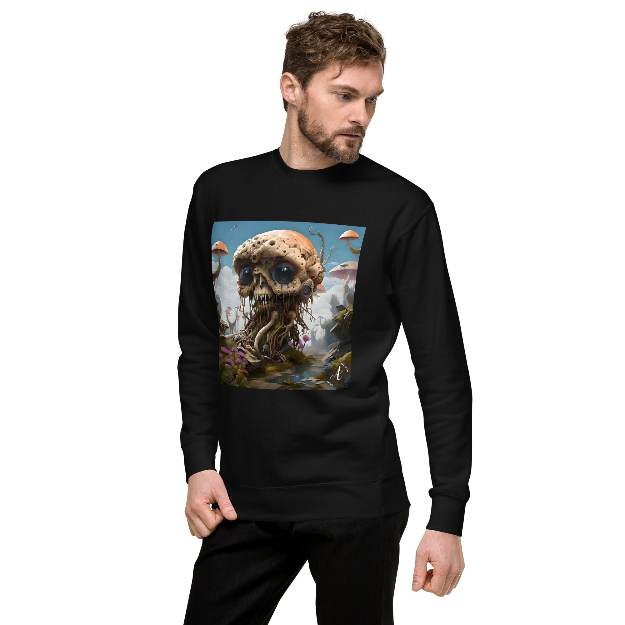 Alien Model Cotton Sweatshirt - Premium Art Design Fleece