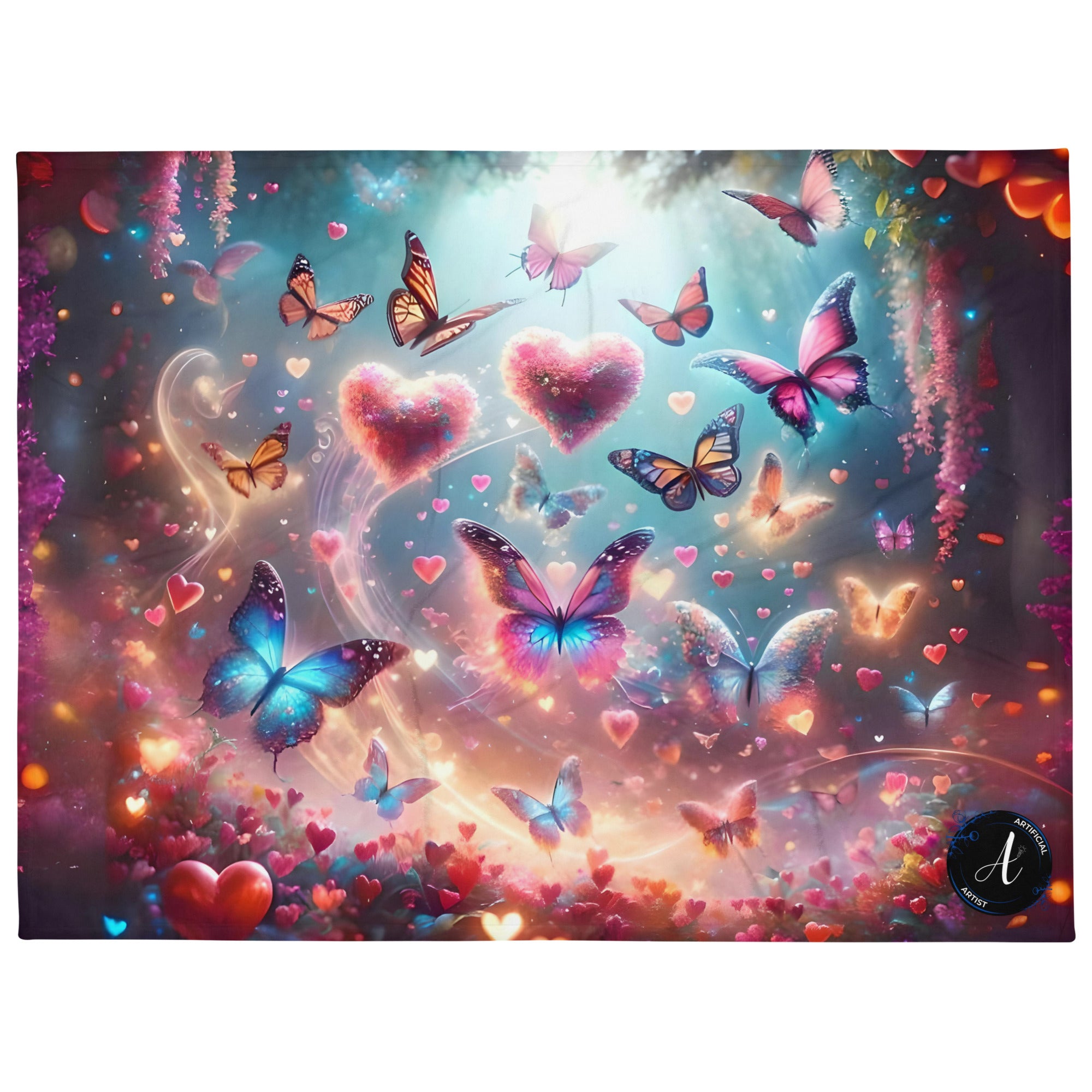 Fluttering Hearts & Butterfly Kisses - Throw Blanket